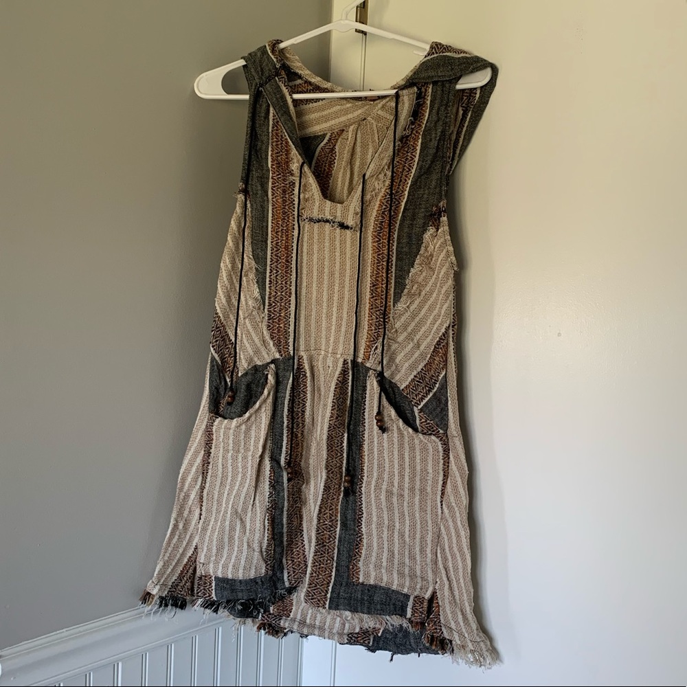 Free People Hooded Boho Top